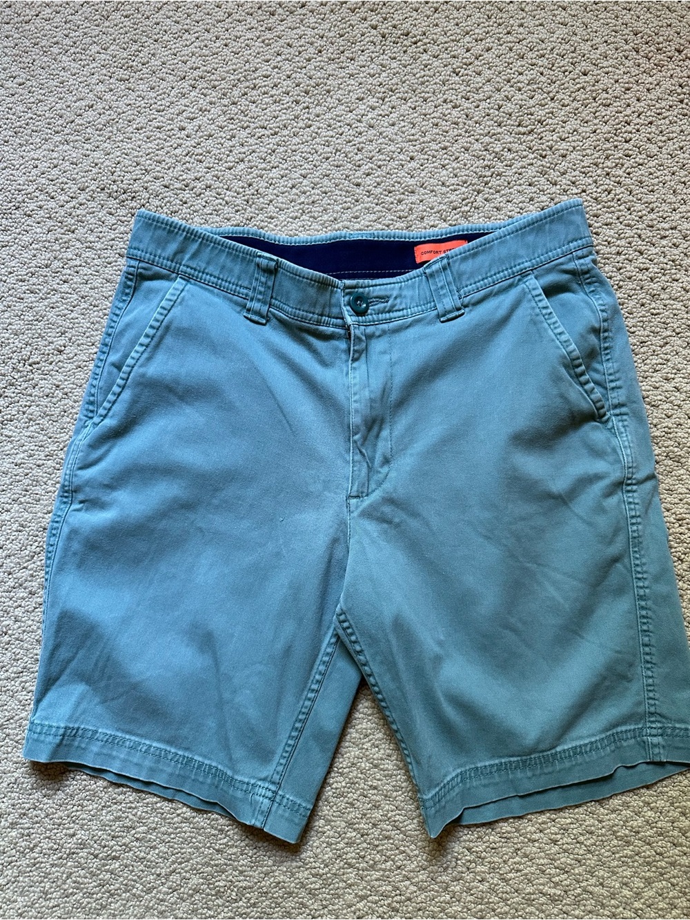 St. John's Bay Men's Comfort Stretch Chino Shorts Slate Blue Size‎ 32 9” Inseam